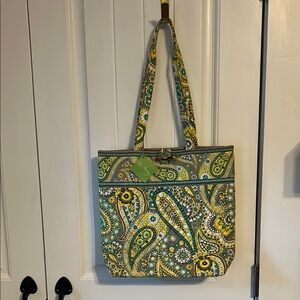 Vera Bradley New With Tags Lemon Parfait Tote Bag with Paisley Design